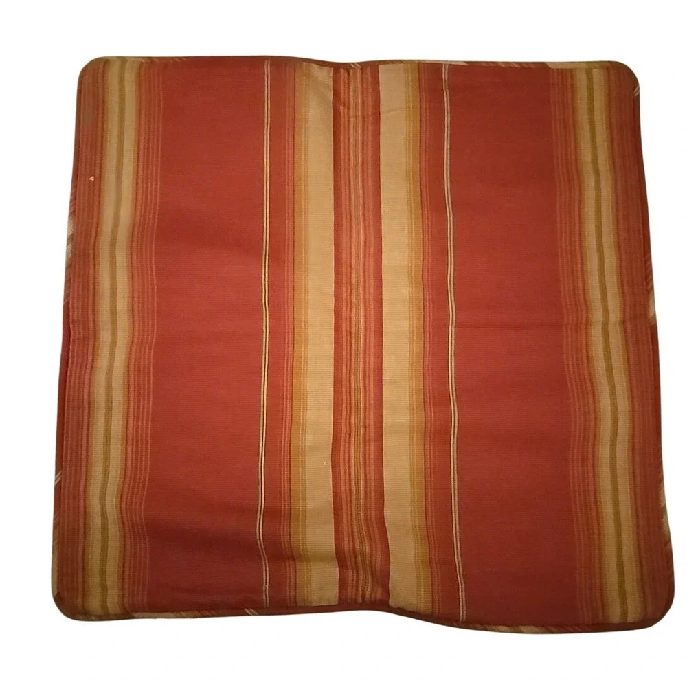 Striped Orange Red Yellow Pillow Cover 18x18 Zip Woven Fabric Single Decorative‎